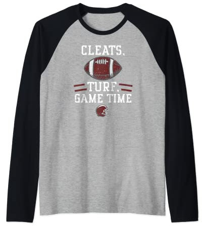 Football Fan: Cleats, turf, game time - American Football Raglan