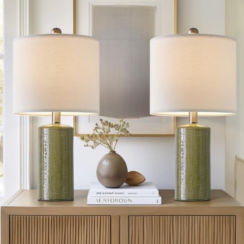 20.25 Small Table Lamps Set of 2 Modern Ceramic Lamps for Living Room