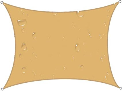 Sonnensegel Wasserdicht 6x6m, Sonnenschutz Sunsegel Rechteckig, 95% UV-Schutz, HDPE Wetterschutz Atmungsaktiv, Für Außenbereich, Garten, Terrasse, Balkon