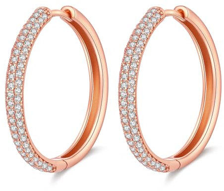 Creolen Rosegold Ohrringe Damen Ohrringe Creolen Rose Gold Creole Groß Silber 925 Kreolen Groß