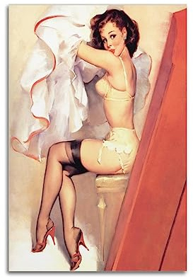 YBHF Vintage Pin Up Girl Poster Strippers Poster Wandkunst Druck Retro Ästhetische Raumdekoration Malerei Leinwand Poster für Zuhause und Büro Dekorationen 08x12inch(20x30cm) Unframe style