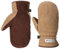Harssidanzar Herren Winter Fäustlinge Outdoor Handschuhe Wildleder Fleece Thinsulate Winter Fäustlinge Lederhandschuhe SM040EU,Kamel/Dunkelbraun,Größe M