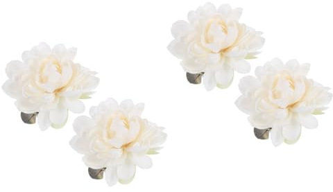 HOMSFOU Donauklammern für Hochzeitsvorhänge - 4 Stück magnetische Vorhang-Clips, Schnalle, Krawatten, Gebundene Blumen, Raffhalter mit Quasten