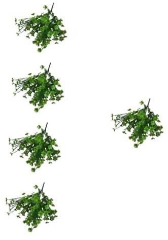 NOLITOY 5stücke Simulierte Grüne Pflanzen Deko Realistische Vierblättrige Klee Blumen Für Hochzeiten Und Feste Innen Und Außendekoration Kunstblumen Für Haushalt