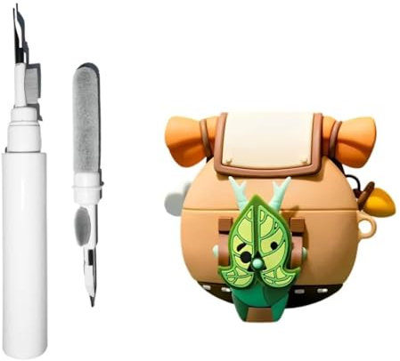 [3 in 1] Silikon Korok Hülle Kompatibel mit Airpods 3. Generation mit Schlüsselanhänger, Cute Yahaha Anime Stoßfeste Schutzhülle für Airpods 3 mit Reinigungsset
