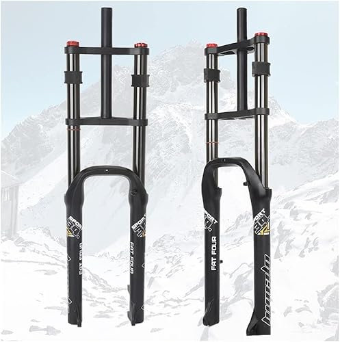 WWFAN Forcella Ammortizzata for Bici da 26 Pollici 4.0 Fat Bike Forcella Dritta DH/XC MTB Forcella pneumatica da Viaggio 140 mm (Color : Black 26'')