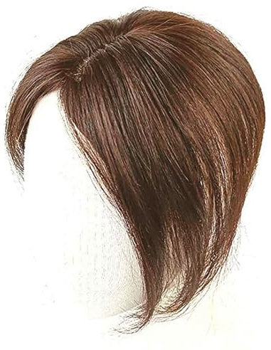 Bangshaarclip menschliches Haar, menschliches Haartopper für Frauen mit dünnem Haar mittlerer Seite Teil in oberen Haarflügeln für Frauen echtes menschliches Haar Auslöses 10 bis 11 Zoll
