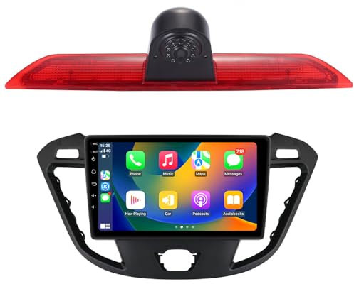 9 Zoll Touchscreen GPS Navi Navigation für CarPlay&Android Auto,GPS Navigationsgerät mit Europa Karten+Bremsleuchte Rückfahrkamera Ersatz für Ford Transit tourneo Custom V363 F150 F250 F350 V636 MK8