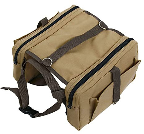 Uqezagpa Verstellbare Satteltasche für Haustiere, Welpen, Rucksack für Hunde, Outdoor-Training, Wandern, Satteltaschen, Hundeweste mit Pock, Hunderucksack für Zubehör, klein