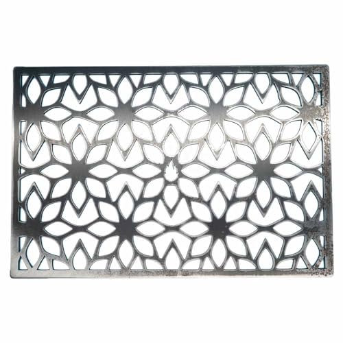 Feuerfest 123 Design Grillrost Flowers I 42x28 cm I Hochwertiges Grillgitter aus Stahl I Massiver Kohlerost mit 4mm Stärke I Gitterrost für Grillkamin, Gas- & Kohlegrill I Grill-Rost aus Handarbeit