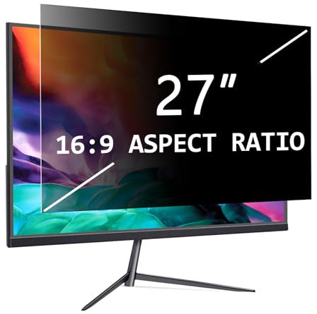 PYS Filtre de Confidentialité pour Ecran PC 27 Pouces 16:9, Protecteur d'écran Anti Espion, Anti-Lumière Bleu Film, Amovible Filtre de Confidentialité