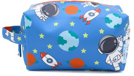 PONETTE Kulturbeutel für Kinder und Jugendliche - Mäppchen für Jungen, Mädchen, Reise-Kulturbeutel, Spanische Marke, Blauer Raum