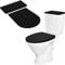 Toilet Lid Covers and Toilet Tank Cover Washable Black Toilet Cover Set with Elastic Bottom Soft Stretch Toilet Seat Cover for a Lid Toilet Tank Toilet Top Cover, Back of Toilet Tank Cover Replacement
