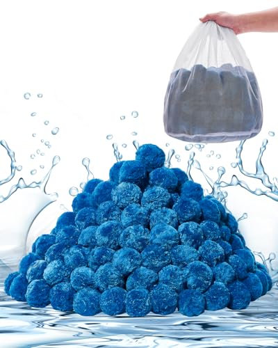 VEVOR Palline Filtranti per Piscina per Filtro a Sabbia, 1,41 kg, Materiale Filtrante in Fibra di Poliestere Blu Riutilizzabile con Sacchetto Lavaggio, per Piscina Acquario Vasca Piscina Fuori Terra