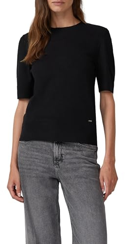 s.Oliver Kurzärmeliger Strickpullover aus Viskosemix