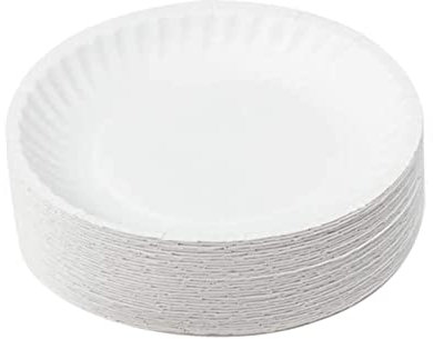 Sosoport 50pcs White Paper Plates Boys and Girls Party Art Coloring Trays Disposable Paper Plates