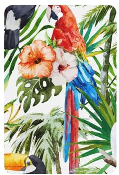 Toucans Parrot Palm Tree Leaves Printing 10 Pcs Air Freshener Car Scented Hanging Sheets Air Freshener Sheet With Rope For Car And Home