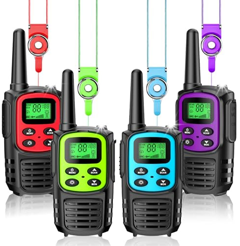 4PCS Talkie Walkie Longue Portée 5 km Talkie-Walkie Enfants Adultes