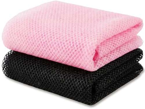 IGXX Pack de 2 esponjas de red africanas 80 x 30 cm, paño exfoliante corporal, estropajo para espalda de nylon, para ducha y baño