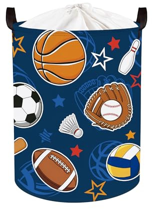 Clastyle 45L Kids Laundry Basket Ball Clothes Toys Storage Box | Large Storage Basket with Lids for Toys Clothes Books, 25kg Load Capacity, Freestanding, Waterproof, Collapsible