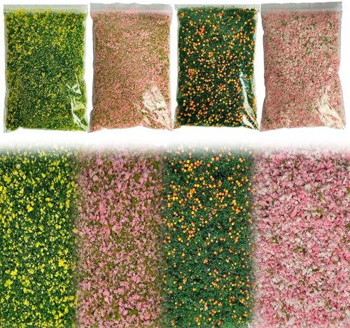 xolear 4 Couleurs Modèle Paysages Feuilles, Simulation Poudre d'arbre | Poudre de Simulation de Buisson, pour la Mise en Page de Paysage de Diorama de Jardin de Fée de Chemin de Fer de Bricolage