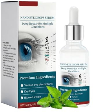 Augentropfen Gegen Trockene Augen,Befeuchtung,Langanhaltend,Hyaluron Augentropfen Trockene Augen,Nano Eye Drop Serum,Augenpflege Tropfen,30ML(1 Stück)