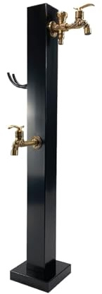 DUddTTW Colonna d'Acqua 37,4 '' Rubinetto dell'Acqua antigelo Supporto for Tubo in Acciaio con Rubinetto a Doppia Uscita Idrante Esterno Fontana Verticale for Montaggio a Pavimento