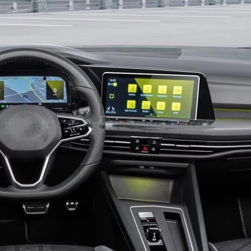 Für VW Golf Variant 2021 8,25 Zoll Infotainment-System mit Navigation, DVD und Multimedia-Funktion, Displayschutzfolie aus gehärtetem Glas und GPS-Funktion