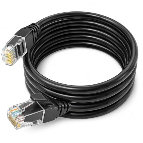 Ignara Cat 6 Ethernet Cable 5M Black High Speed Gigabit Network Cord 10Gbps | 250MHz RJ45 Internet Patch Lead LAN Wire for Home Office Laptop PC TV CCTV Xbox Switch UTP CCA Router Printer Sky Box WiFi
