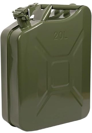 Bidón de combustible de acero 10L, a prueba de fugas con tapón de bayoneta, Negro – para automoción y exterior(20 Litre)