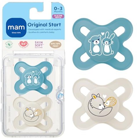 MAM Silicone Start Pacifier, Boy, 2-Count