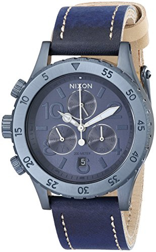 Nixon Damen-Armbanduhr 38-20 Chrono All Indigo Natural Chronograph Quarz Leder A5041930-00