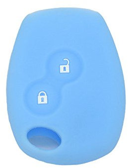 BROVACS Silicone Cover Protector Case Holder Skin Jacket Compatible with RENAULT DACIA 2 Button Remote Key Fob CV4350 Light Blue