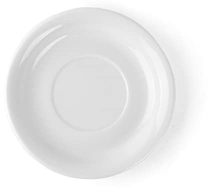 Holst Porzellan UTA 155 Porzellan Untertasse 15,5 cm flache Form, Spiegel 6,9 cm, weiß, 15.5 x 15.5 x 2,4 cm, 6 Einheiten