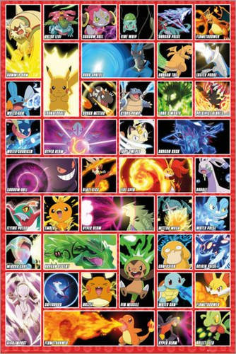 Poster POKEMON - Moves - preiswertes Plakat, XXL Wandposter
