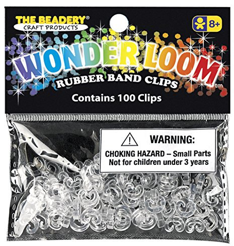 The Beadery 100 C Clips, Non-Toxic Plastic, Crystal