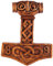 Windalf Wikinger Wanddeko MJØLNER 24 cm Thorshammer Holzbild Handarbeit