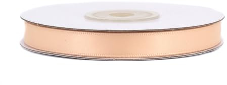 Doppelseitiges Satinband 10mm x 20m Rolle - FARBAUSWAHL in 6/10/25/38mm - farbecht & waschbar - Schleifenband für Hochzeit - Geschenkband zum Verpacken Dekorieren Basteln - Apricot 714