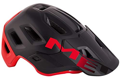 MET Fahrradhelm m3hm112l0rn1, L, schwarz – rot, Unisex