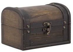 SECURIT - Rechnungsbox Treasure Antique - Holz - Braun | Metallhaken - Dekorative Nieten - 11 x 15,8 x 11,4 cm - Für Bar und Restaurant
