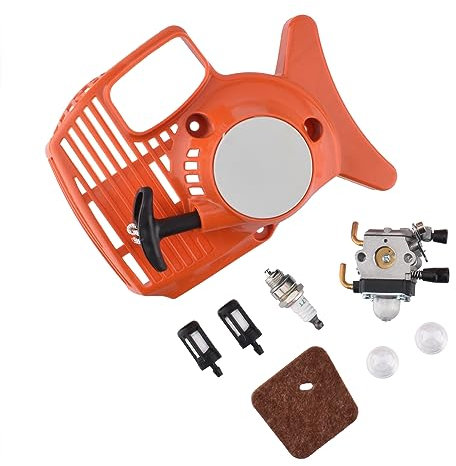 Cancanle Démarreur à rappel carburateur filtre à air filtre à carburant bougie d'allumage pour STIHL FS55 FS46 FS45 FS38 FC55 HL45 KM55 Tondeuse à gazon