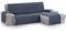 Textil-home MALU Chaise Longue Sofa Bezug, Schutz für Rechtsarm Gesteppte Sofas - sofaueberwurf L Form - Größe -240cm. Farbe Blau (Vorderansicht)