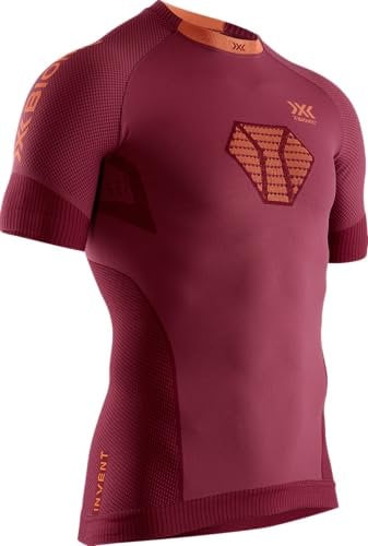 X-Bionic Invent 4.0 Lauf-Kompressions-Jersey-T-Shirt mit kurzen Ärmeln Rot Mann Grösse L