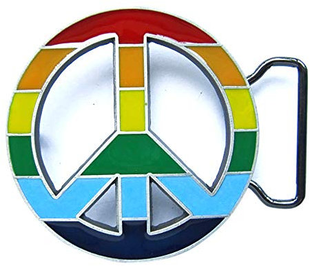 Urban Backwoods Rainbow Peace Gürtelschnalle für Wechselgürtel Buckle