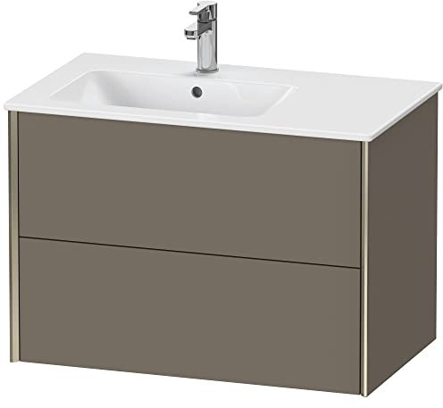 Duravit XViu 4158 Waschtischunterbau wandhängend, 2 Schubkästen, für Waschtisch Me by Starck 234583 Becken Links, 810x480 mm, Farbe (Front/Korpus): Champagner matt/Flannel Grey sm. - XV41580B190