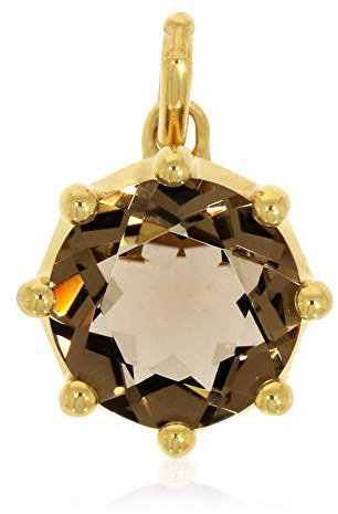 XEN Anhänger mit 10 mm Rauch-HT Quarz ca. 3,6 ct. gelbvergoldet