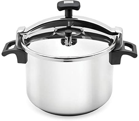 BOJ Autocuiseur CLASSIC en acier inoxydable 18/10, triple système de sécurité, base tricouche 6mm (10L - Ø 28cm x 20 cm)