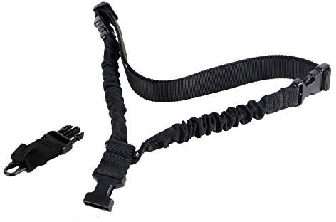 ToopMount Single Point Sling Tactical Gun Schulterseil Nylon Verstellbarer Gewehrriemen für Airsoft-Jagd Taktischer Paintball (Black)