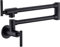 Rubinetto di riempimento per pentole KPF-13012B, montaggio a parete, in acciaio inox resistente, con doppio giunto estensibile pieghevole, 2 maniglie, colore: nero opaco