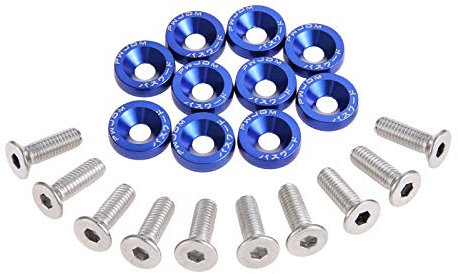 Mtsooning 10 Stück Universal M6 x 20 JDM Auto Schrauben Aluminium Stoßfänger Unterlegscheibe Unterlegscheibe